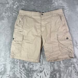 Iron Co beige causal streetwear cargo shorts mens size 36